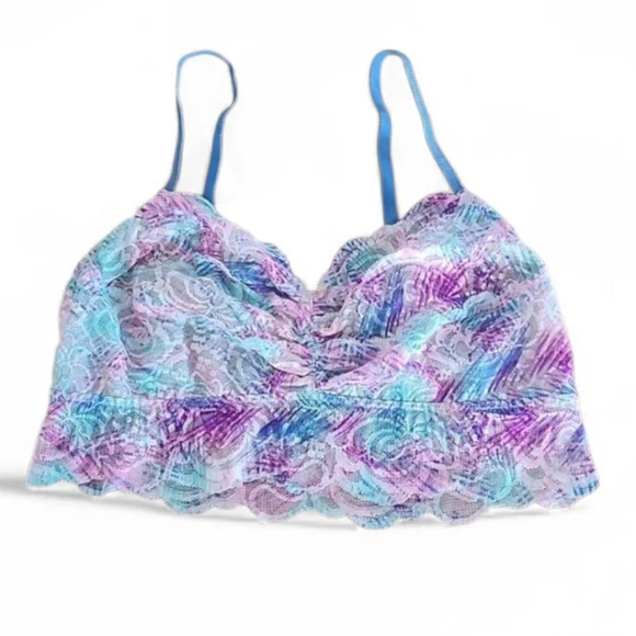 Victoria’s Secret PINK Rose Lace Bralette | Tie-Dye | Size Large - Picture 1 of 5